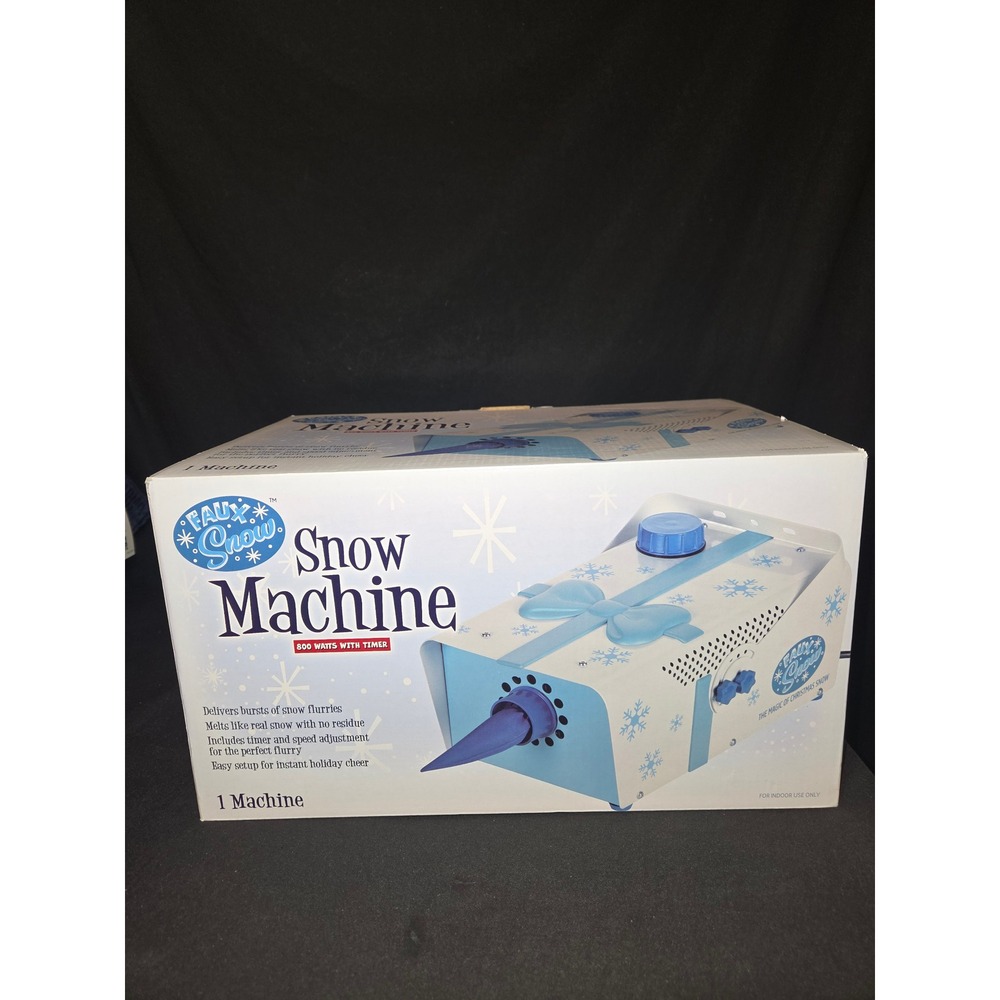 Faux Snow Machine 800 Watts With Timer Indoor Use Only Holiday Cheer